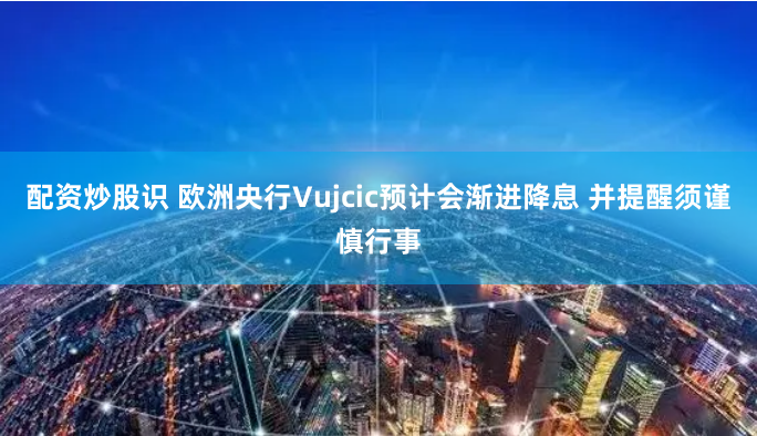 配资炒股识 欧洲央行Vujcic预计会渐进降息 并提醒须谨慎行事