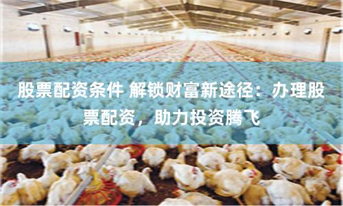 股票配资条件 解锁财富新途径：办理股票配资，助力投资腾飞